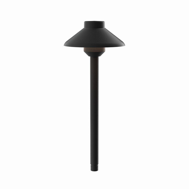 Landscape LED Short Stepped Dome Path Light in Black Textured
