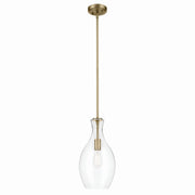Everly 9" Mini Pendant in Natural Brass