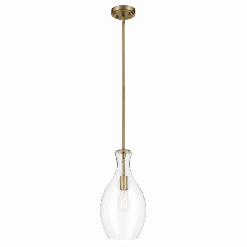 Everly 9" Mini Pendant in Natural Brass