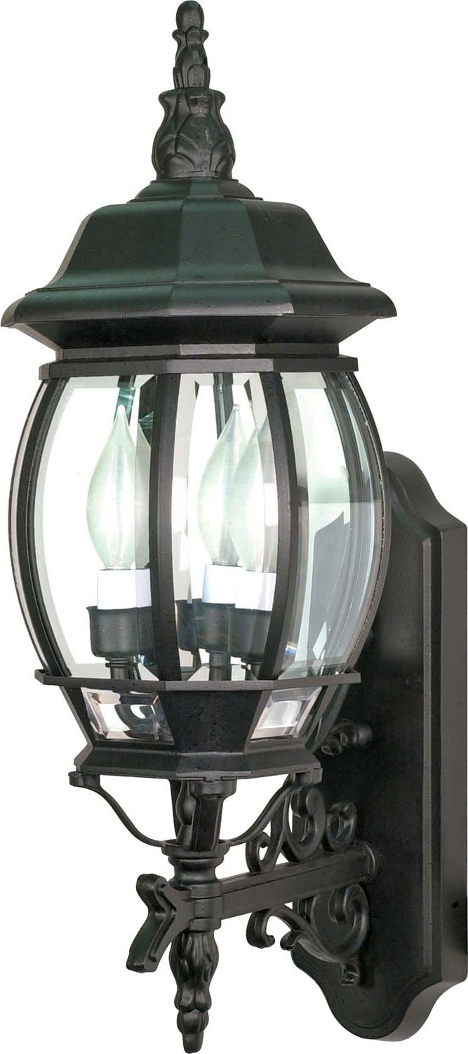Central Park 3-Light Outdoor Wall Lantern in Textured Black