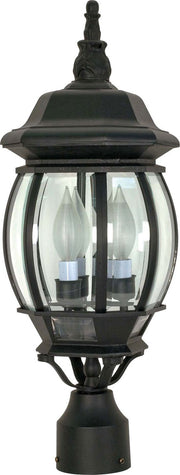 Central Park 3-Light Outdoor Post Light in Textured Black