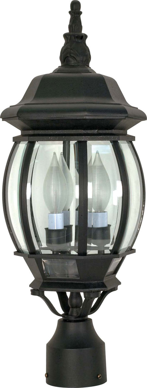 Central Park 3-Light Post Lantern in Textured Black