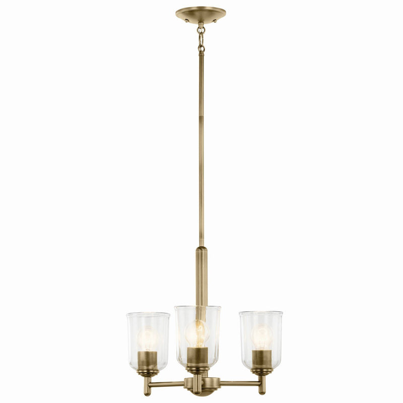 Shailene 3-Light Chandelier in Natural Brass