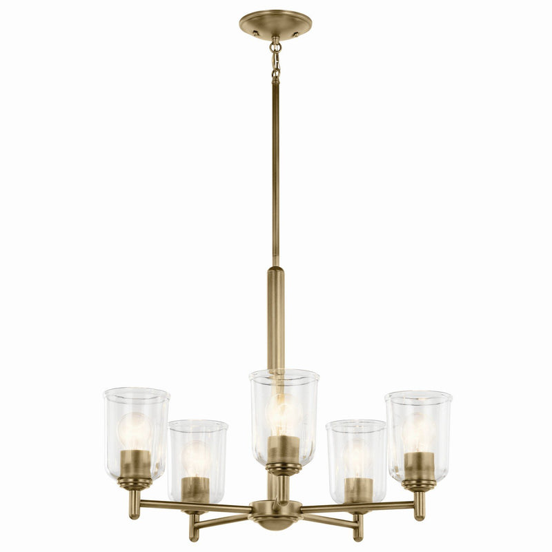 Shailene 5-Light Chandelier in Natural Brass