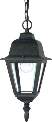 Briton Outdoor Lantern Pendant in Textured Black