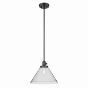 Avery 14" Cone Pendant in Black