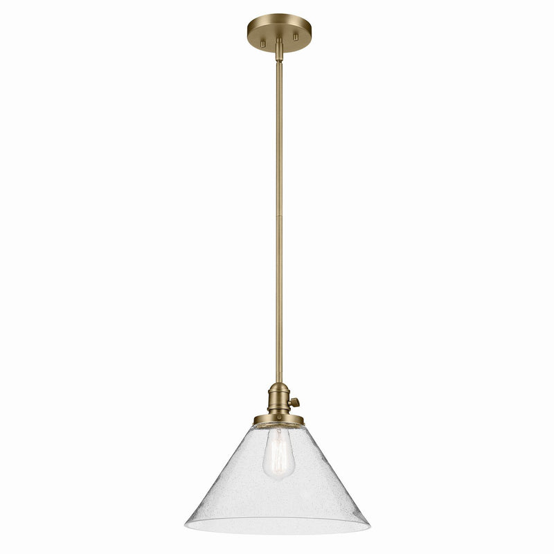 Avery 14" Cone Pendant in Natural Brass