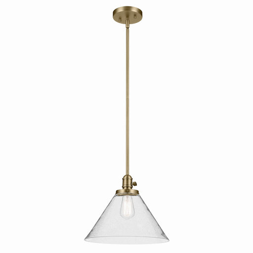 Avery 14" Cone Pendant in Natural Brass
