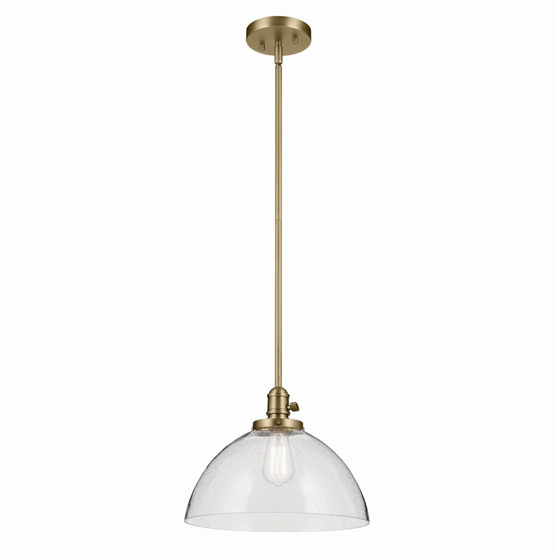 Avery 14" Bell Pendant in Natural Brass