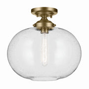 Avery 14.5" Semi-Flush Mount in Natural Brass