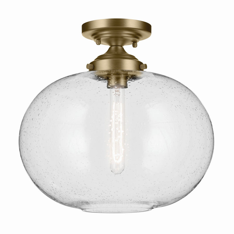Avery 14.5" Semi-Flush Mount in Natural Brass