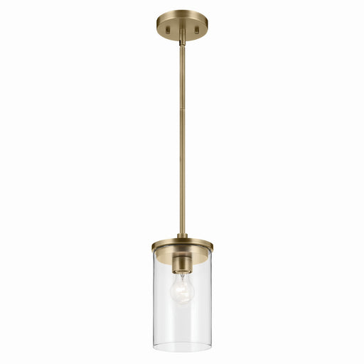 Crosby One Light Mini Pendant in Natural Brass