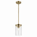 Crosby One Light Mini Pendant in Natural Brass