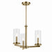 Crosby Three Light Convertible Semi Flush in Natural Brass