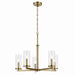 Crosby Five Light Chandelier in Natural Brass
