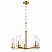 Crosby 5-Light Chandelier in Natural Brass