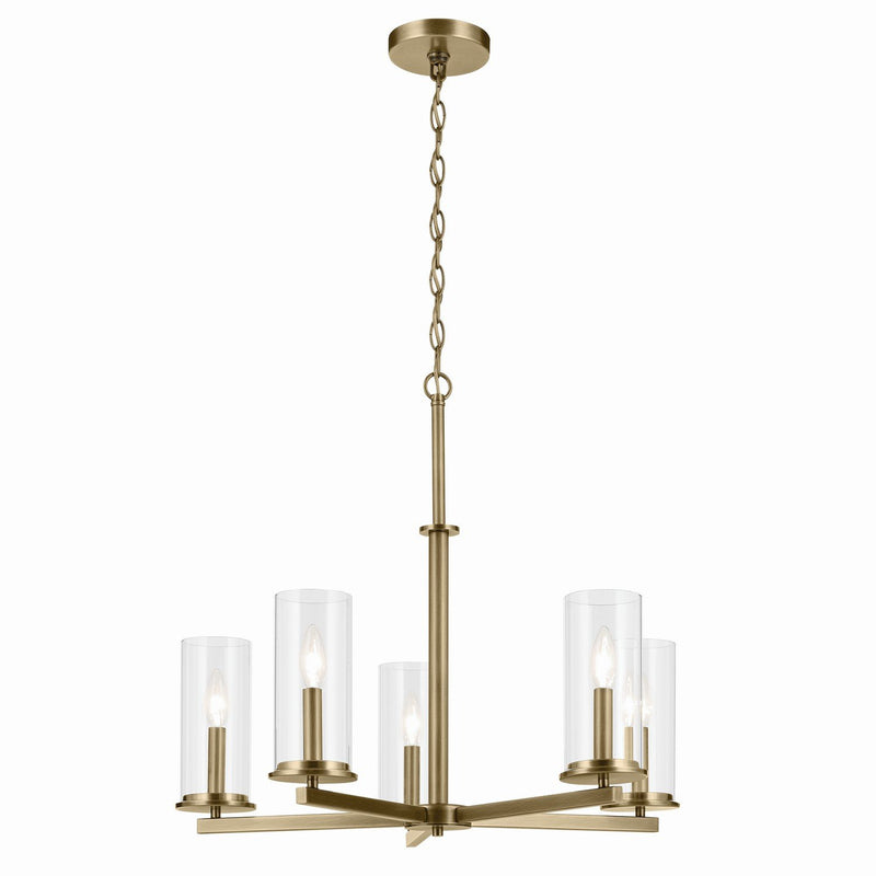 Crosby 5-Light Chandelier in Natural Brass