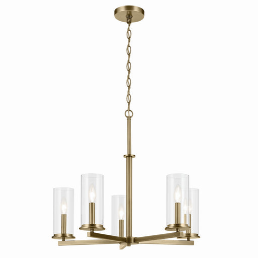 Crosby 5-Light Chandelier in Natural Brass - Lamps Expo