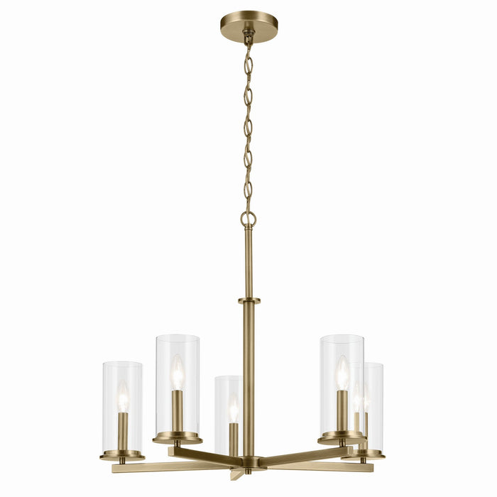 Crosby 5-Light Chandelier in Natural Brass - Lamps Expo