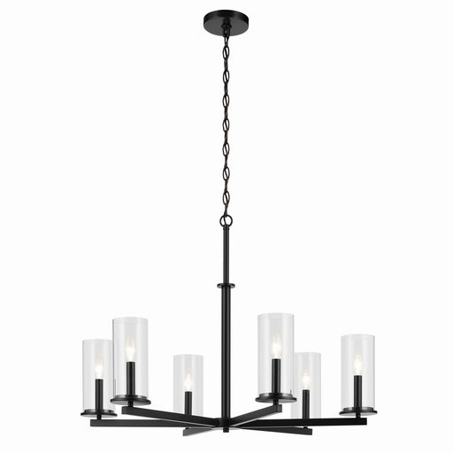 Crosby Six Light Chandelier in Black