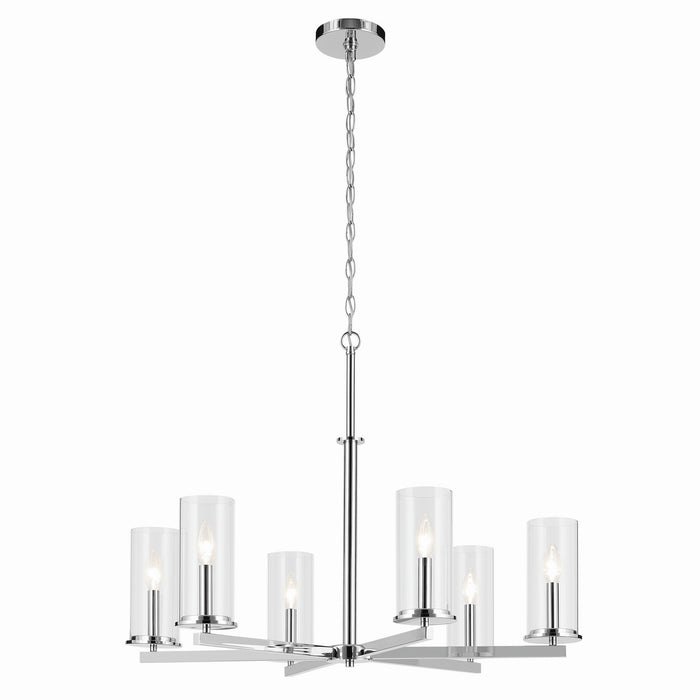 Crosby Six Light Chandelier in Chrome