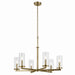 Crosby Six Light Chandelier in Natural Brass