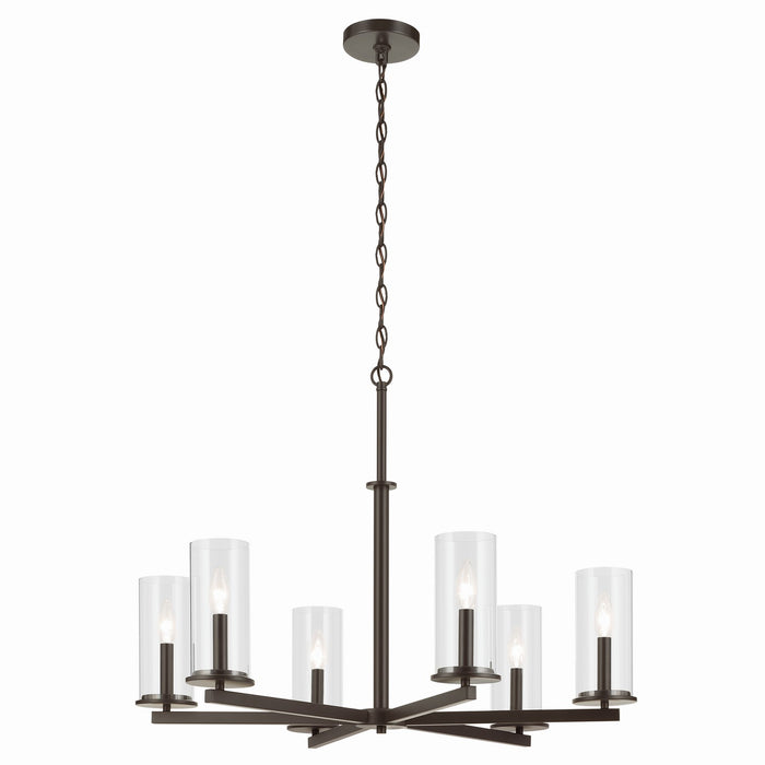 Crosby Six Light Chandelier in Olde Bronze