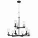 Crosby Nine Light Chandelier in Black