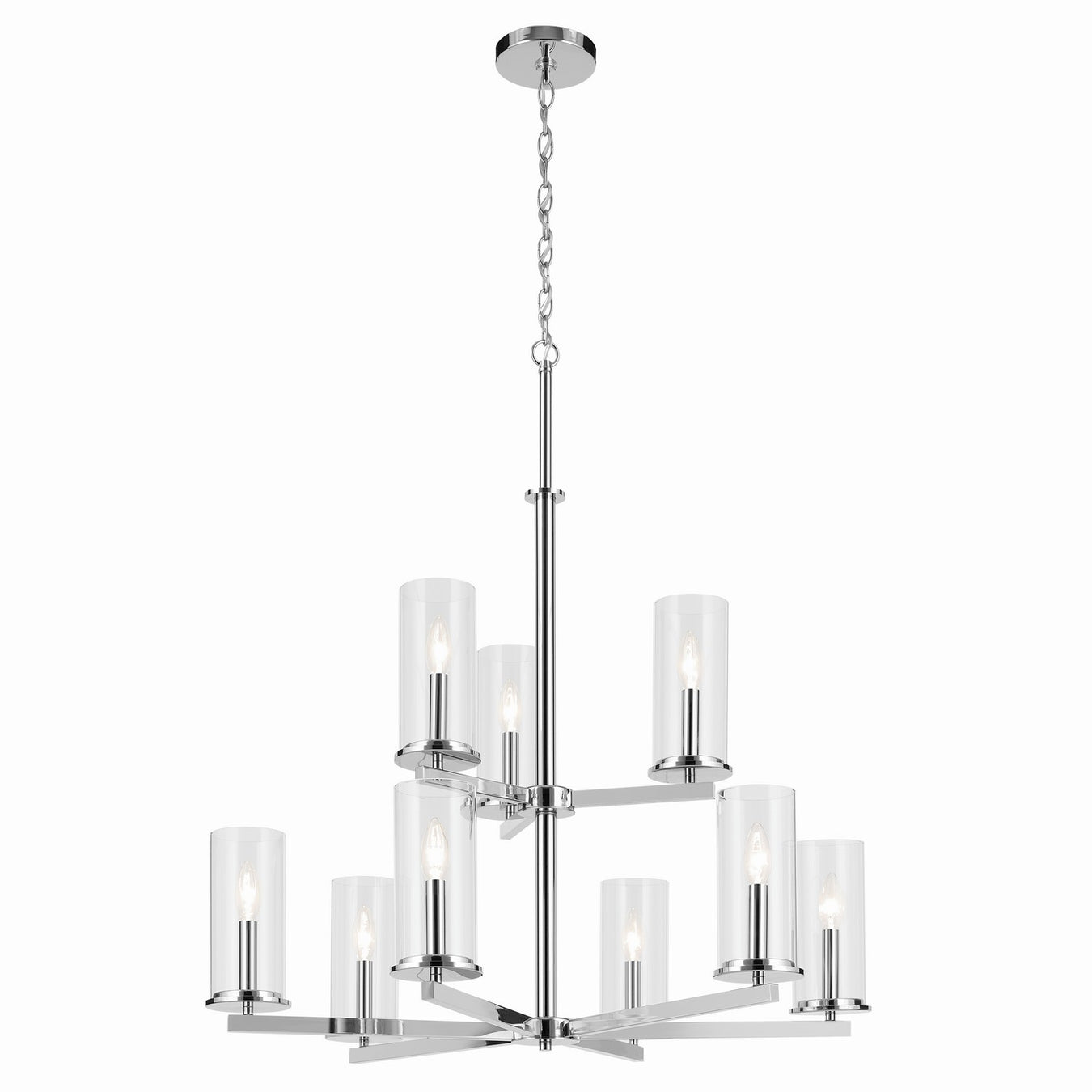Crosby Nine Light Chandelier in Chrome