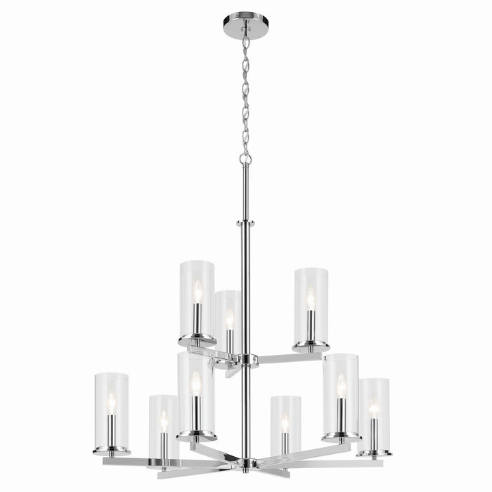 Crosby Nine Light Chandelier in Chrome