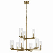 Crosby 9-Light Chandelier in Natural Brass