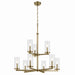 Crosby Nine Light Chandelier in Natural Brass
