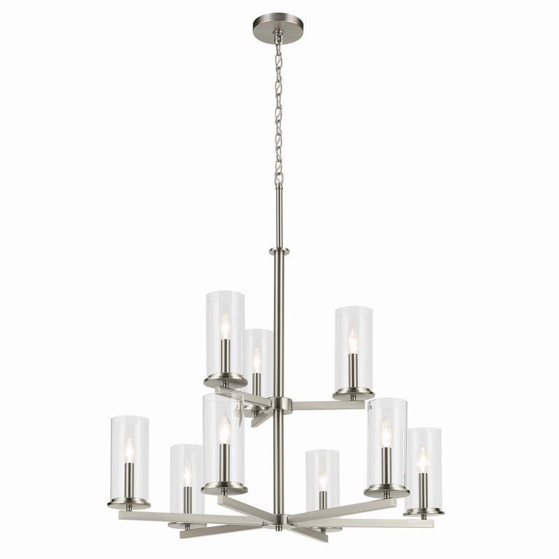 Crosby 9-Light Chandelier in Brushed Nickel