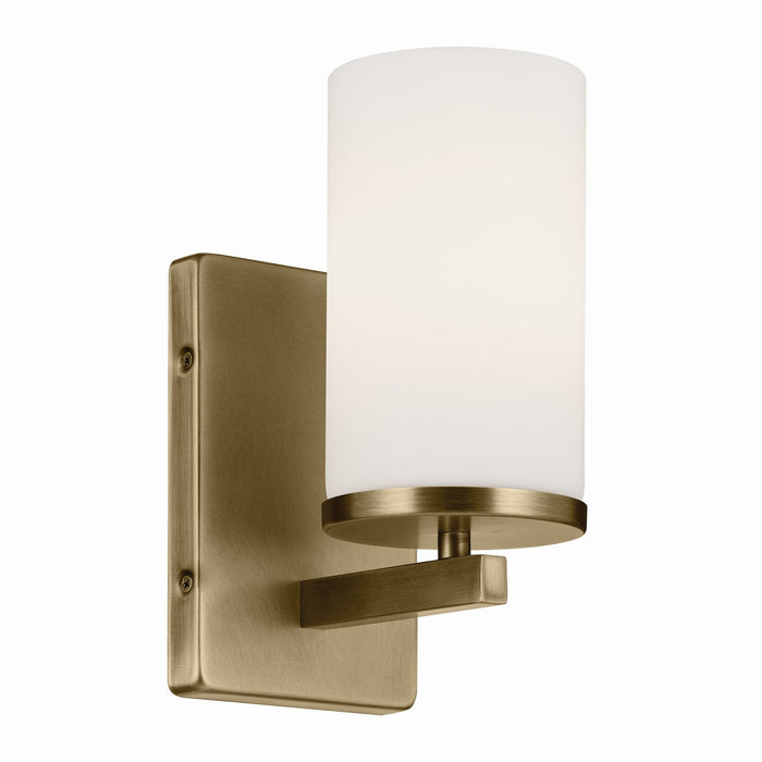 Crosby One Light Wall Sconce in Natural Brass