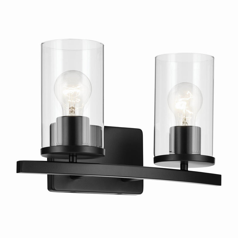 Crosby 2-Light Bath Vanity Light in Black