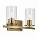 Crosby Two Light Vanity in Natural Brass