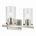 Crosby Two Light Vanity in Brushed Nickel