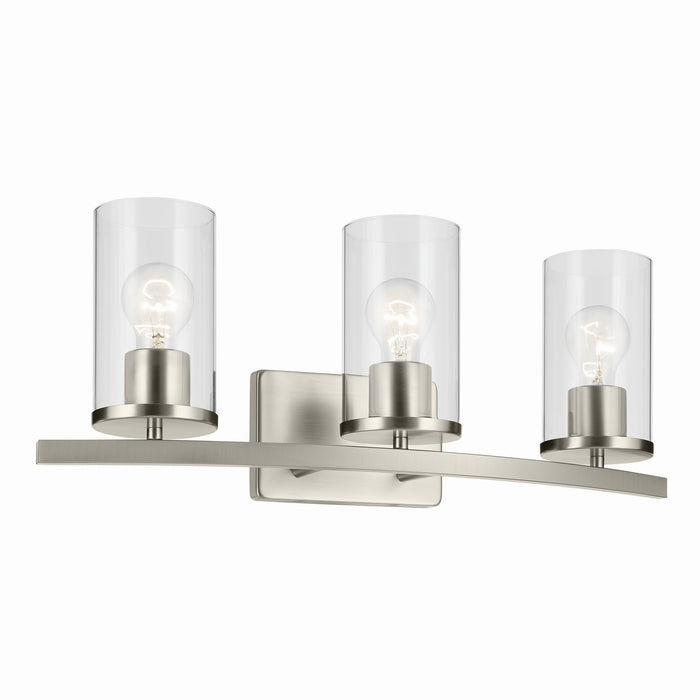 Crosby Three Light Vanity in Brushed Nickel