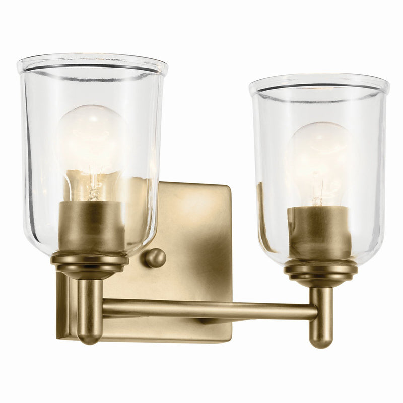 Shailene 2-Light Bath Vanity Light in Natural Brass