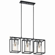 Kitner 3-Light Linear Chandelier in Polished Nickel