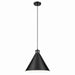 Zailey One Light Pendant in Black