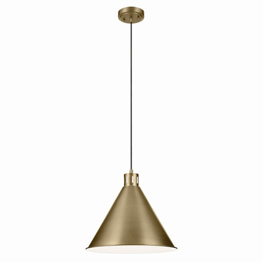 Zailey One Light Pendant in Natural Brass