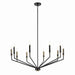 Armand Ten Light Chandelier in Black