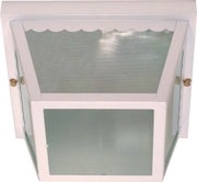 Carport 2-Light Outdoor Flush Mount in White