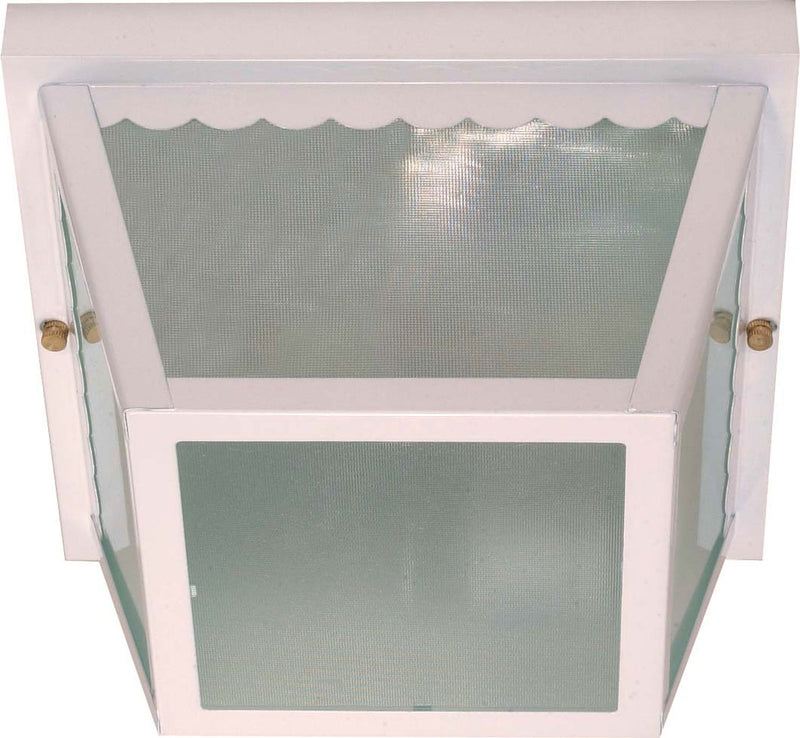 Carport 2-Light Outdoor Flush Mount in White