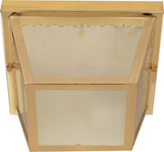 Carport 2-Light Outdoor Flush Mount in Polished Brass