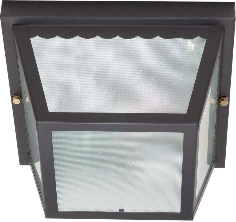 Carport 2-Light Outdoor Flush Mount in Black