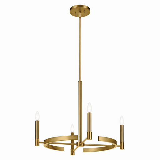 Tolani Four Light Chandelier in Brushed Natural Brass