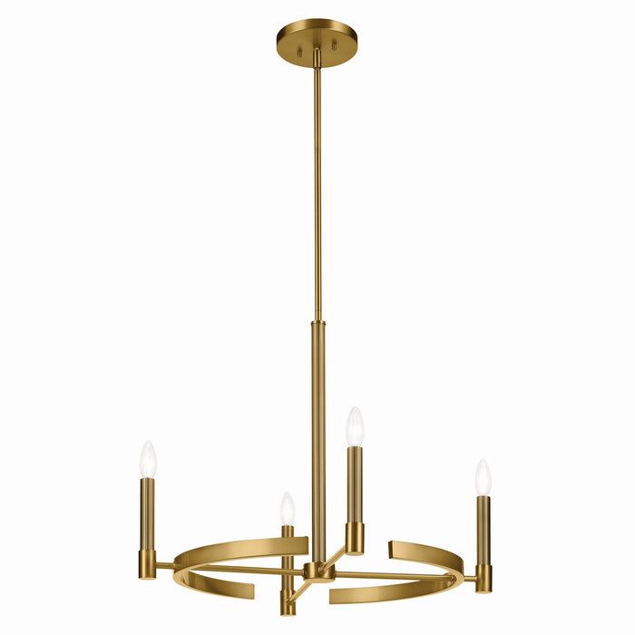 Tolani Four Light Chandelier in Brushed Natural Brass