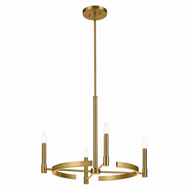 Tolani 4-Light Chandelier in Brushed Natural Brass